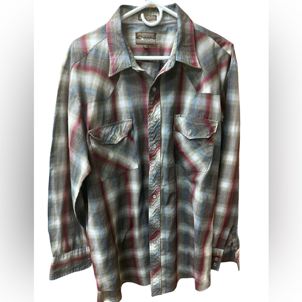 Plainsman‎ Pearl Snap Long Sleeve 2XLT Excellent 18-18.5